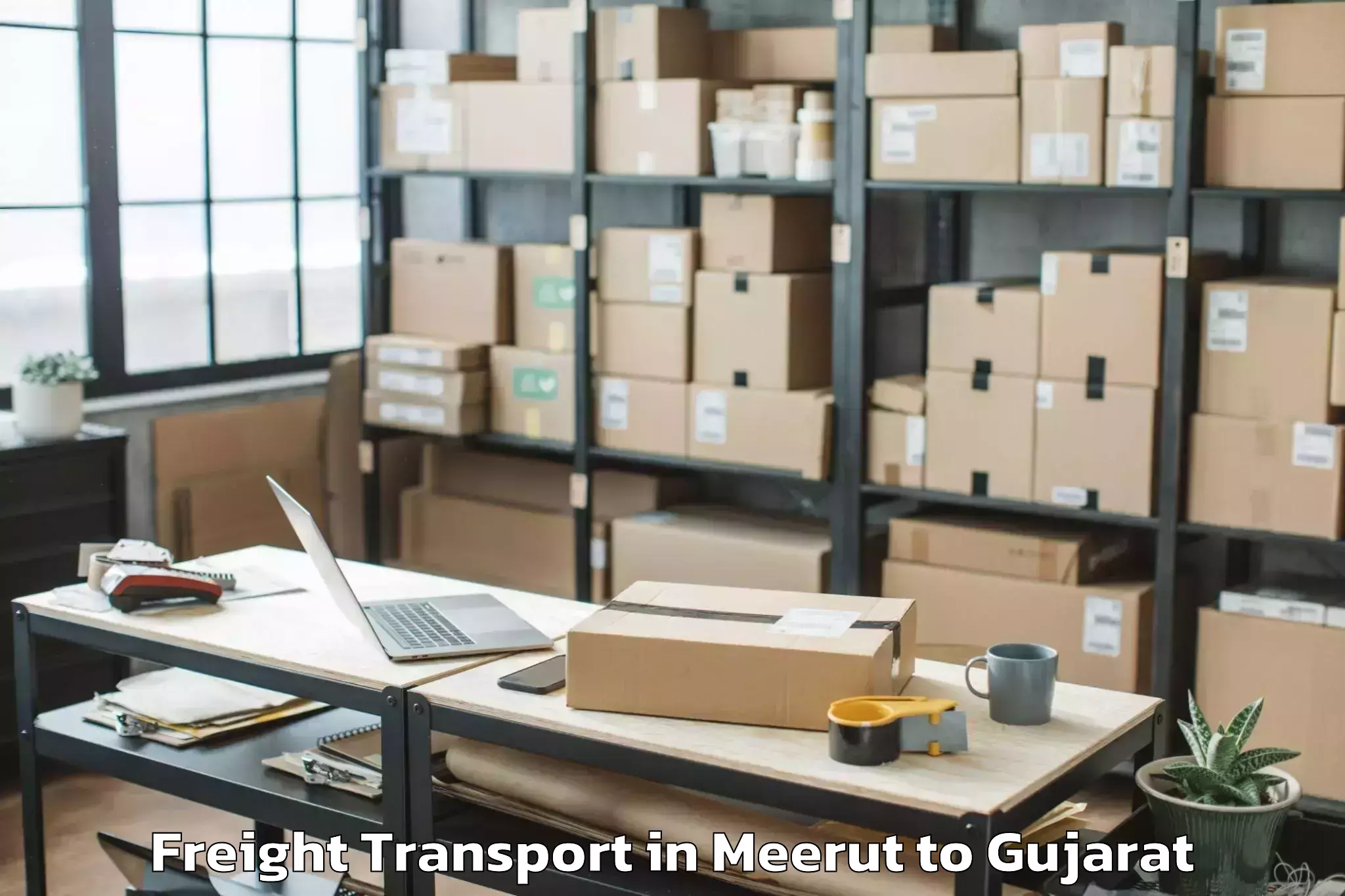 Quality Meerut to Amroli Freight Transport